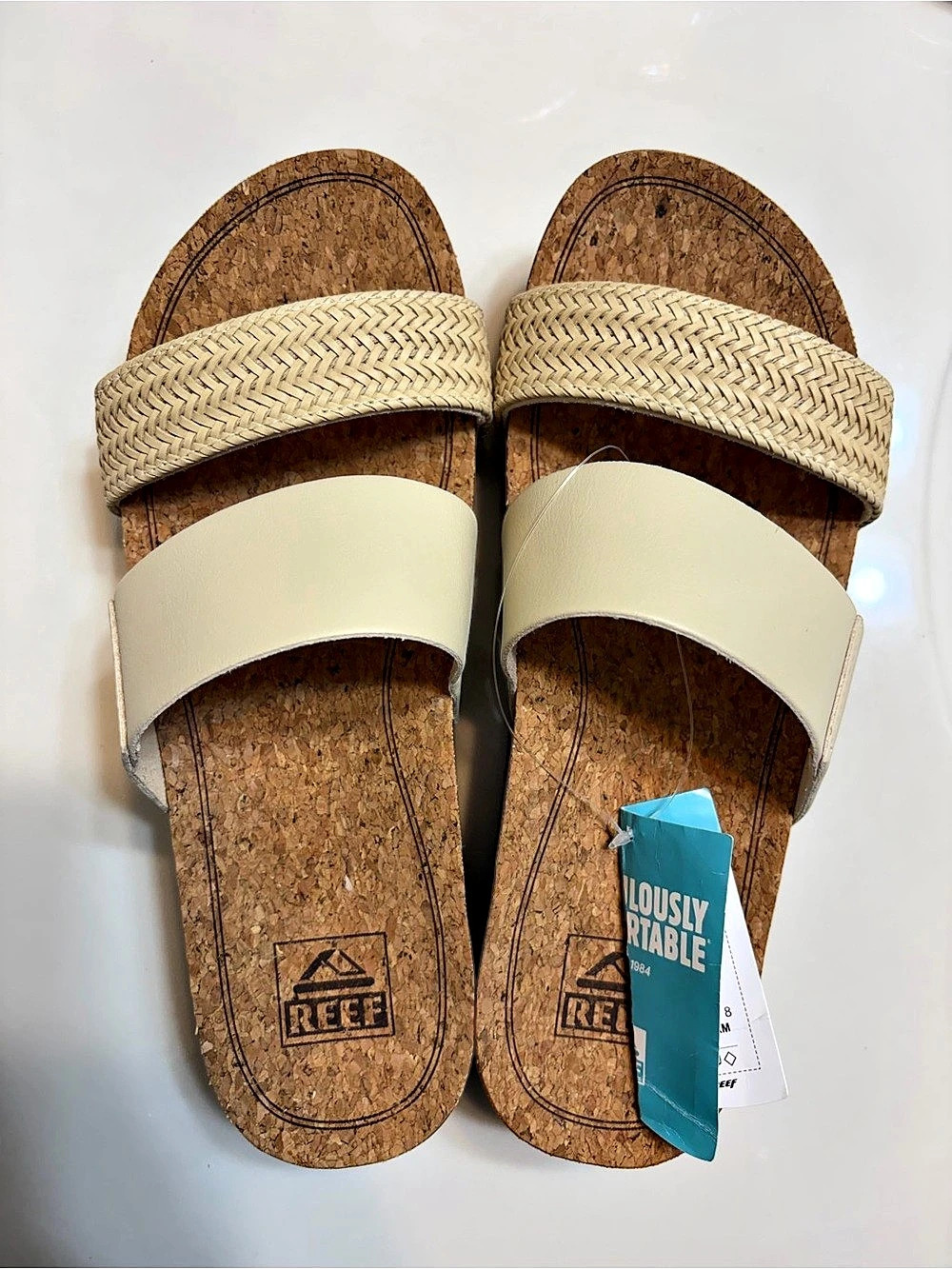 Reef Cushion Vista Hi Women's Cream Sandals US 8 NWT